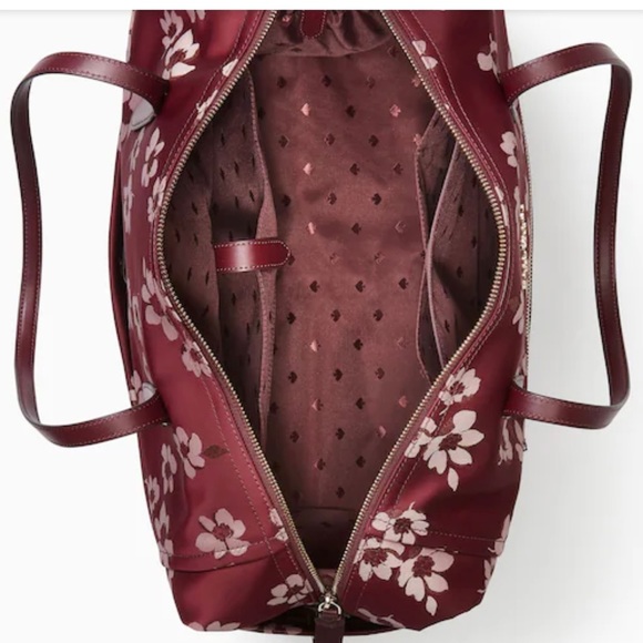 Kate spade floral duffle bag crossbody NWT Authentic Chelsea Weekender - Picture 4 of 5